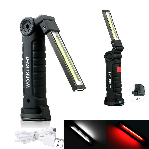 LED COB Rechargeable Work Light Magnetic Torch Flexible Inspection Lamp Cordless